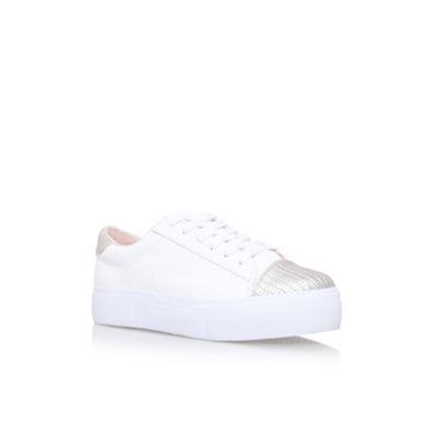 White Kamille flat lace up sneakers